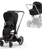 Cybex, Barnevogn, Platinum Line, e-Priam, Duo – Sepia Black/Rosegold