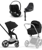 Cybex, Barnevogn, Platinum Line, Priam inkl. Cloud T & Base T – Sepia Black/Chrome Black