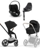 Cybex, Barnevogn, Platinum Line, Priam inkl. Cloud T & Base T – Sepia Black/Chrome Brown