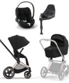 Cybex, Barnevogn, Platinum Line, Priam inkl. Cloud T & Base T – Sepia Black/Rosegold