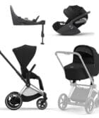 Cybex, Barnevogn, Platinum Line, e-Priam inkl. Cloud T & Base T – Sepia Black/Chrome Black