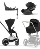 Cybex, Barnevogn, Platinum Line, e-Priam inkl. Cloud T & Base T – Sepia Black/Chrome Brown