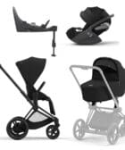 Cybex, Barnevogn, Platinum Line, e-Priam inkl. Cloud T & Base T – Sepia Black/Matt Black