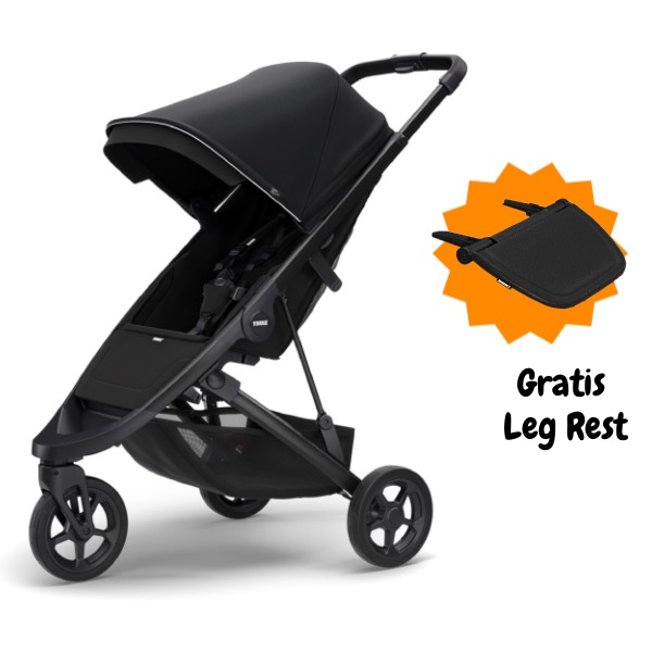 Thule, Reisetrille, Spring, Barnevogn - Black/Midnight Black