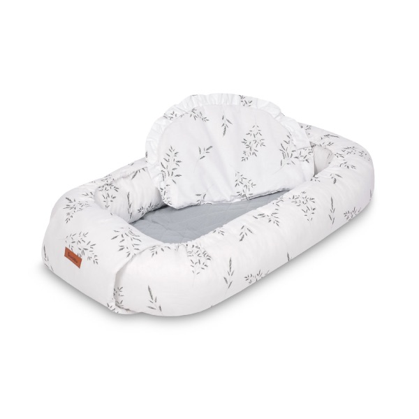 Sensillo, Babynest & Pute, Muslin - Branch Green