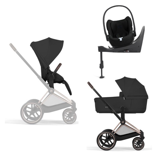 Cybex, Priam, Duo inkl. Cloud T & Base T, 2025 - Sepia Black/Rosegold