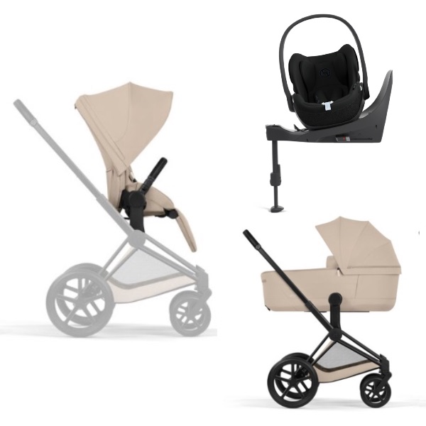 Cybex, Priam, Duo inkl. Cloud T & Base T, 2025 - Cozy Beige/Matt Black