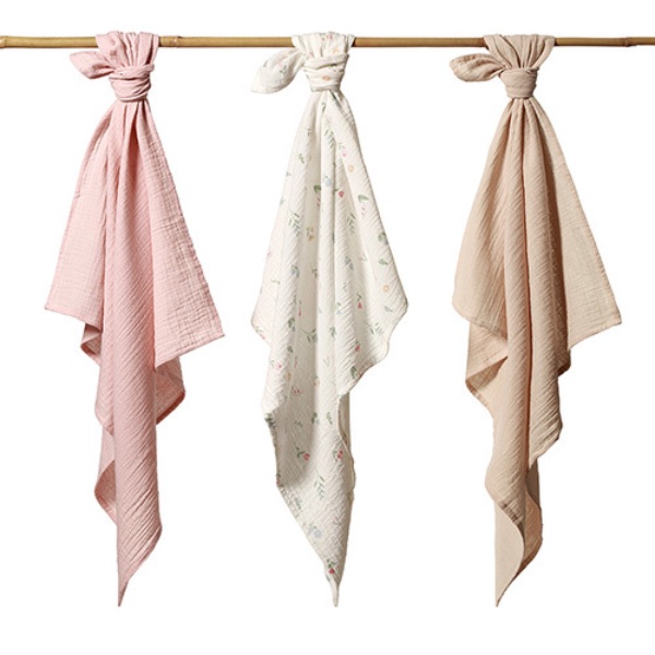 Babyono, Musselinkluter / Gulpekluter, 3 pk – Pink Wildflower