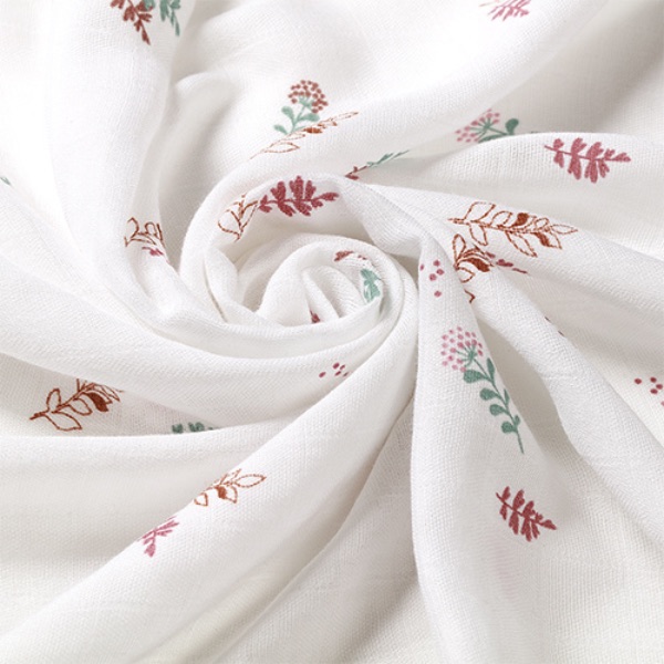 Babyono, Musselinkluter / Gulpekluter, Organisk Bambus, 3 pk - Pink Flower