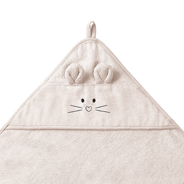 Babyono, Hettehåndkle, 100x100 cm - Lys Beige Mus