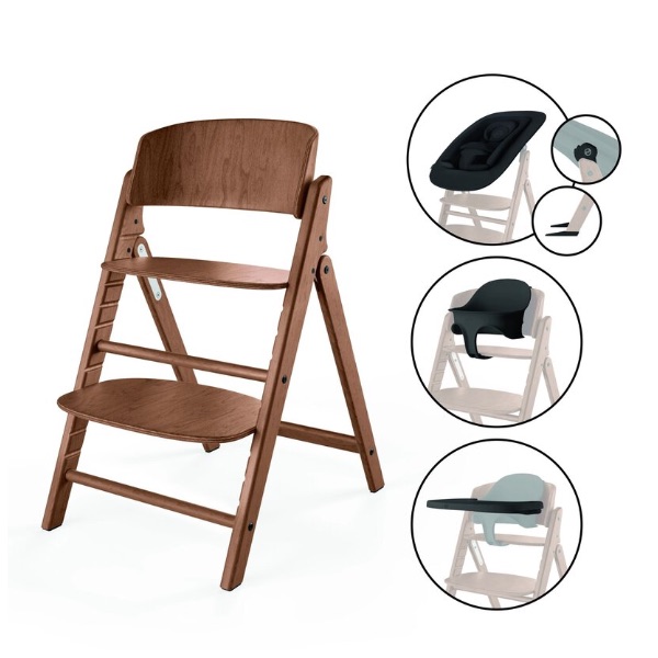 Cybex, Spisestol, Click & Fold 4i1 - All Natural Dark